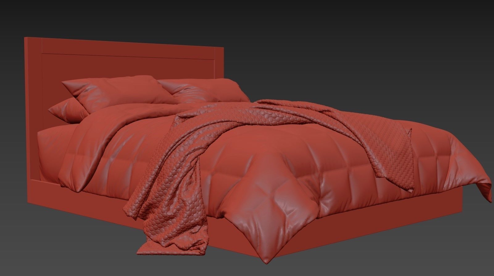 Modern double bed 9 3D model_4
