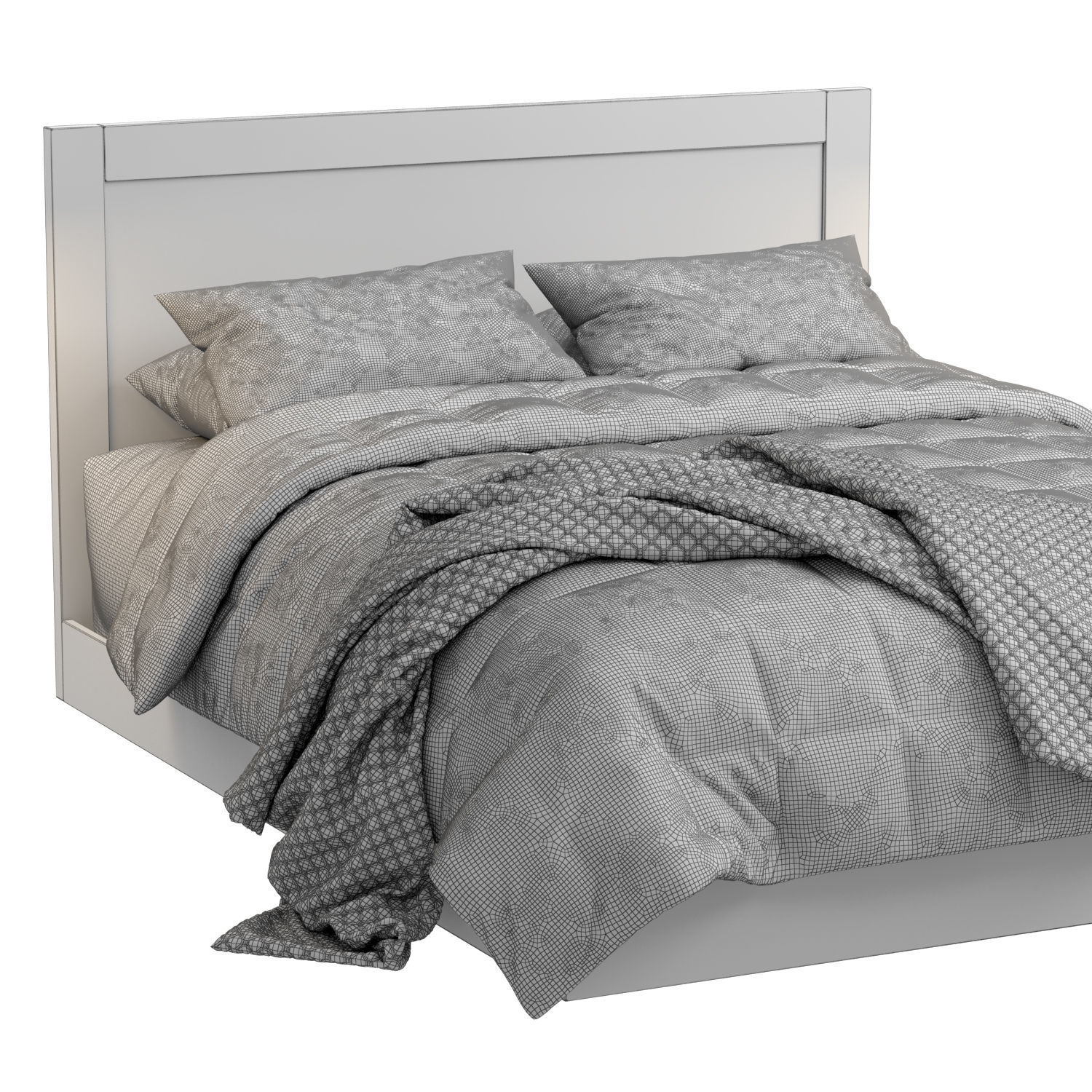 Modern double bed 9 3D model_2