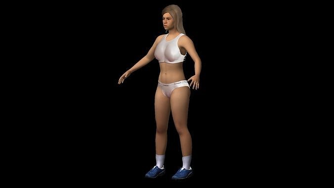 character 2 woman in bikini 3D model