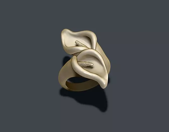 Calla Lily ring 3D print model_0