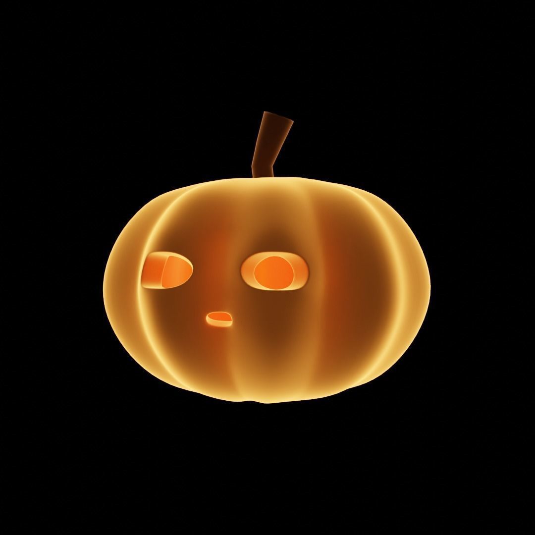 An Orange Pumpkin 3D model_3