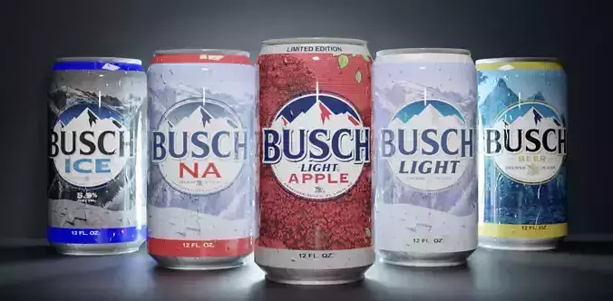 Busch Beer with Water Droplets