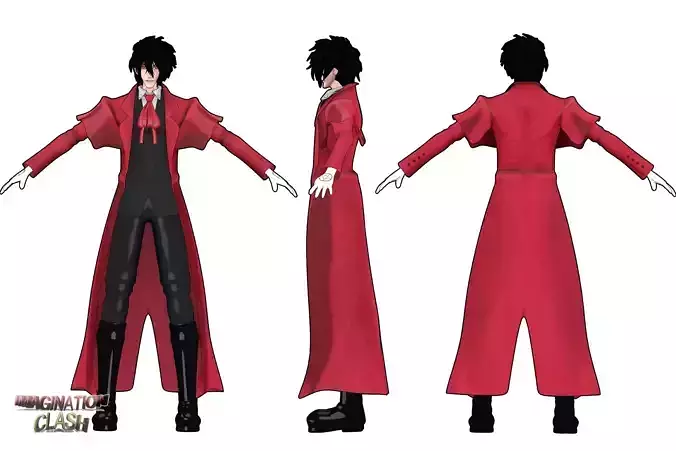 Alucard from hellsing rigged Free 3D model