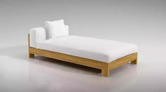 Wooden Sofa With A White Cushion