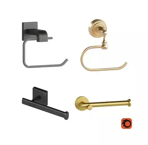 Toilet Paper Holder Pack v2 3D model