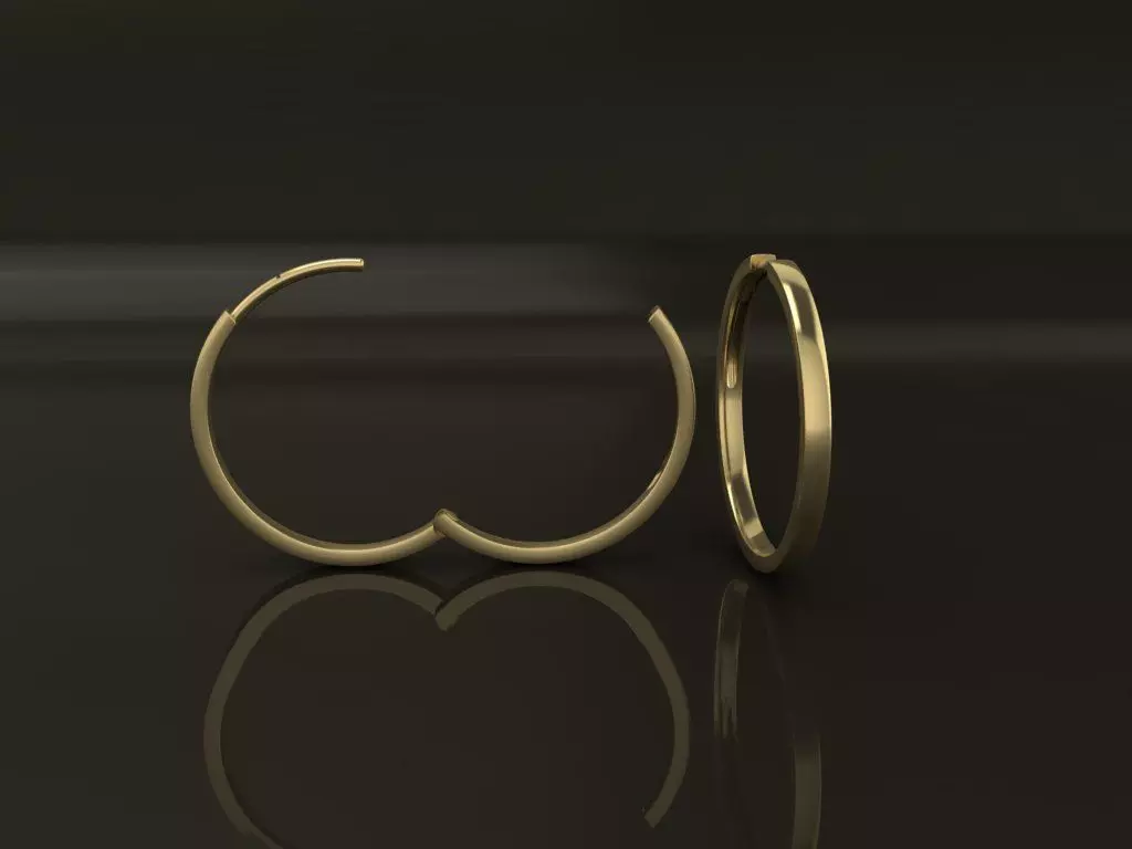 Earring Hoop LARGE SIZE 22mm Inside Diameter 3D print model