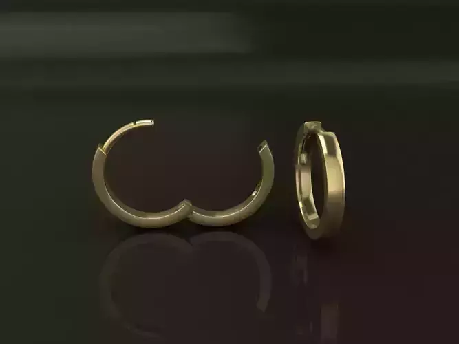 Earring Hoop MID SIZE 11mm Inside Diameter 3D print model