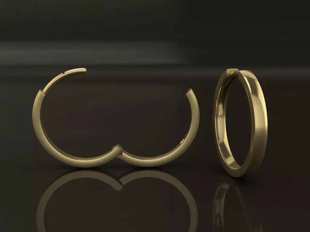 Earring Hoop MID SIZE 15mm Inside Diameter 3D print model