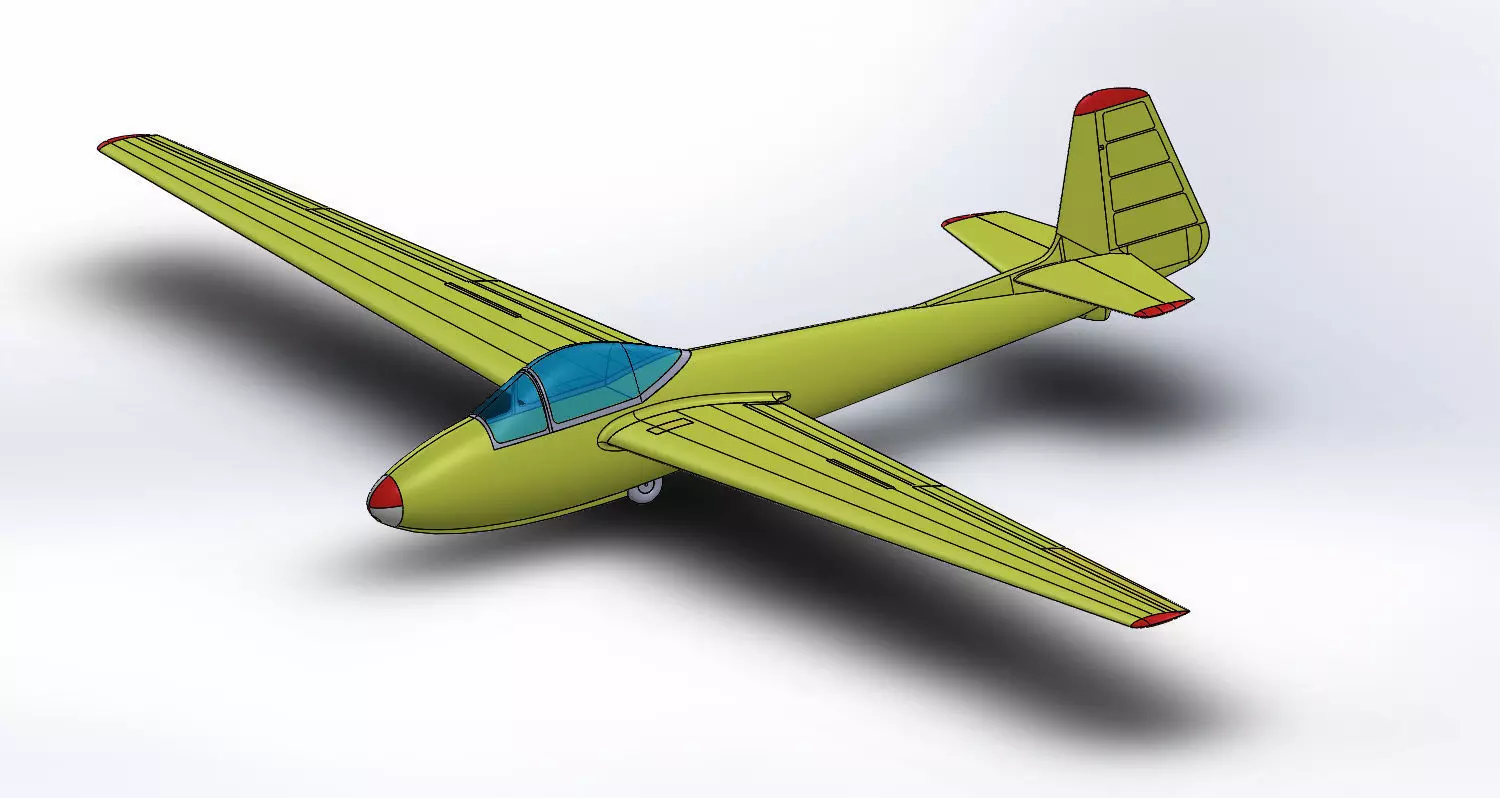 Czech glider Lunak 107 3D print model_0