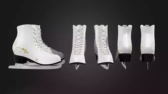Ice Skates Low-poly 3D model