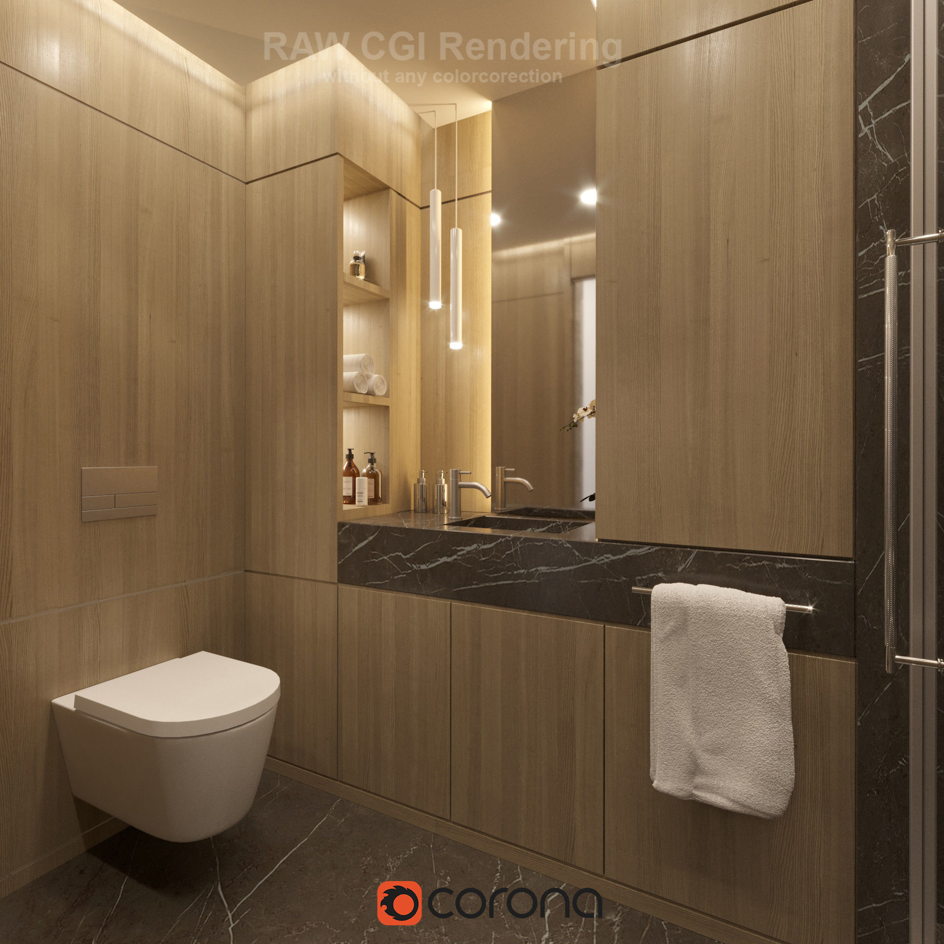 Modern bathroom interior 01 3D model_1