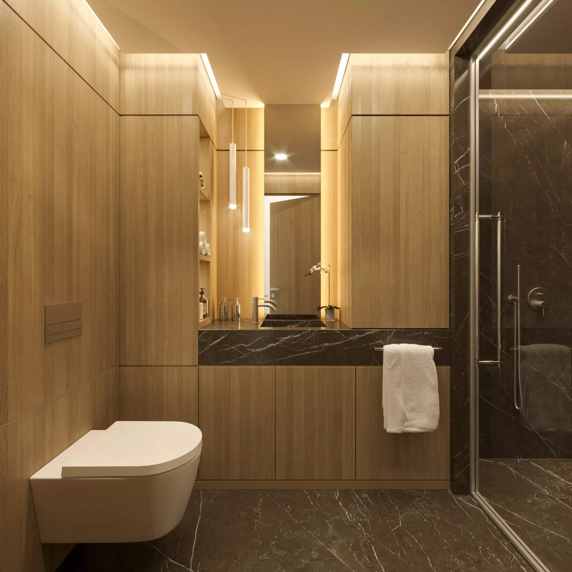 Modern bathroom interior 01 3D model_0