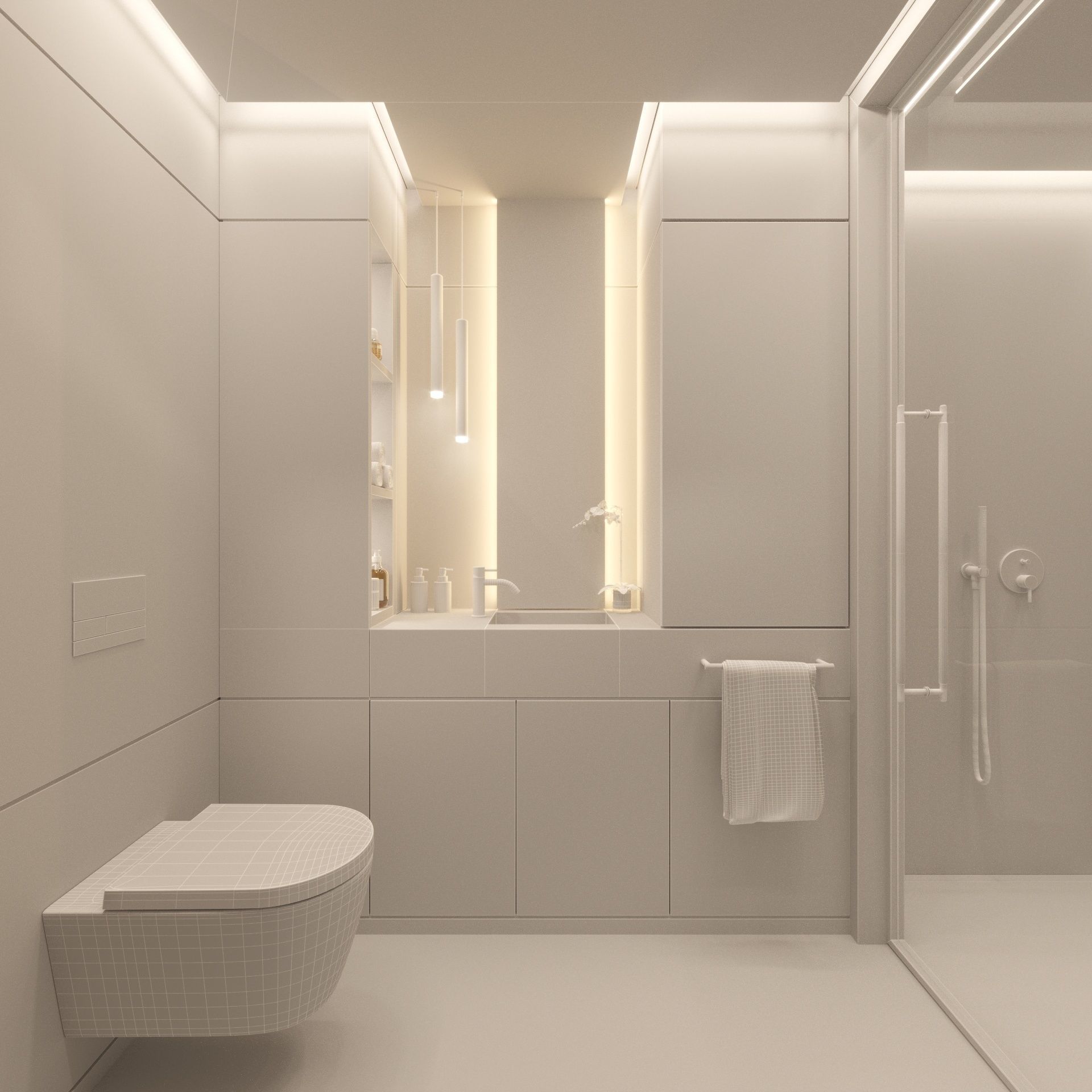 Modern bathroom interior 01 3D model_7