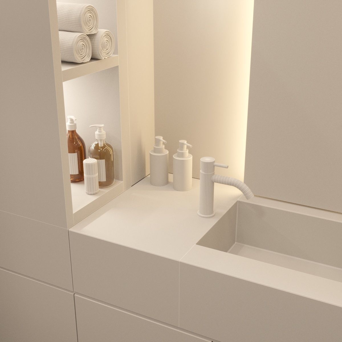 Modern bathroom interior 01 3D model_8