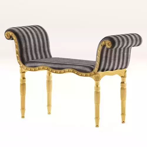 Ronald Bench chaise lounge footstool 3D model