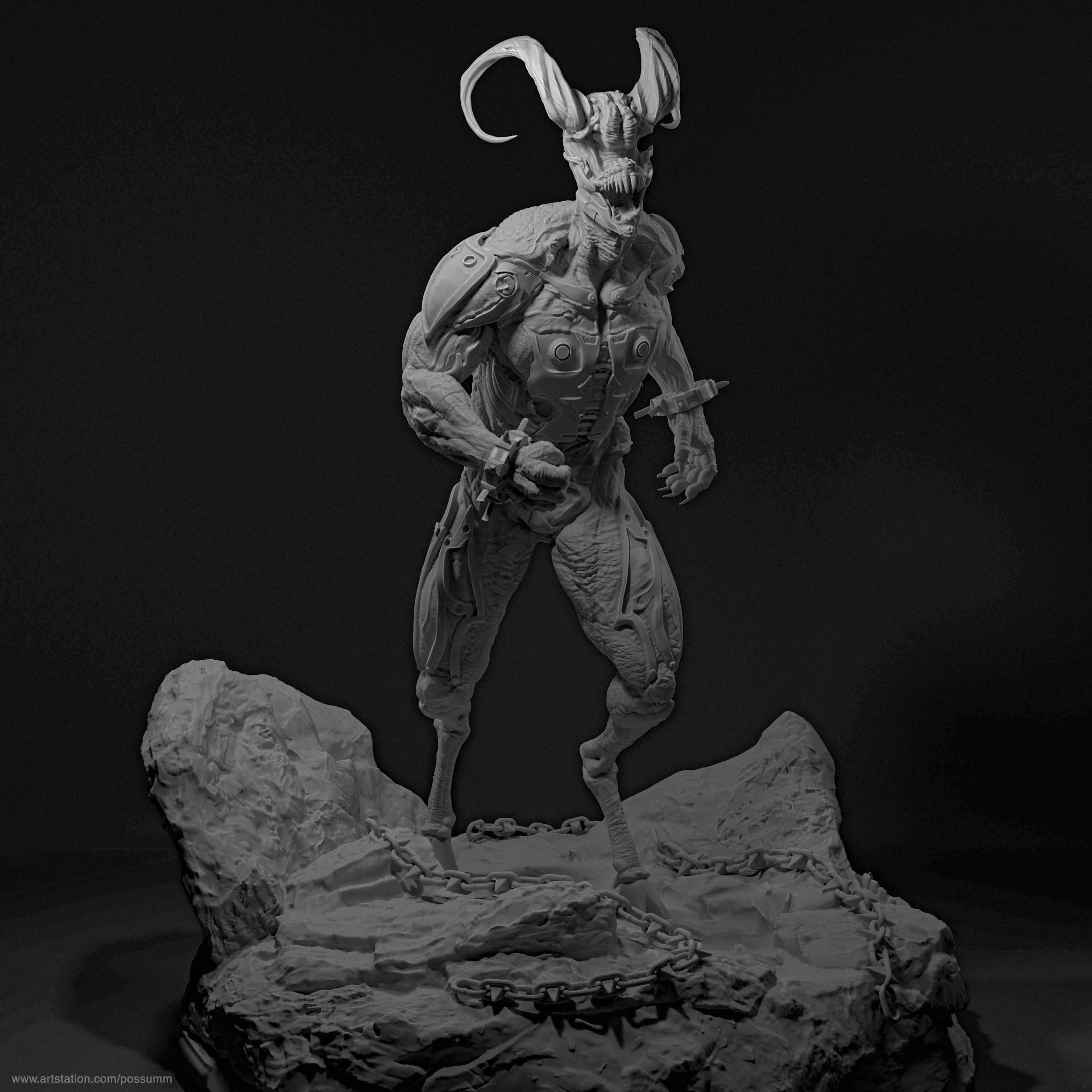 Modified Demon 3D print model 3D print model_3