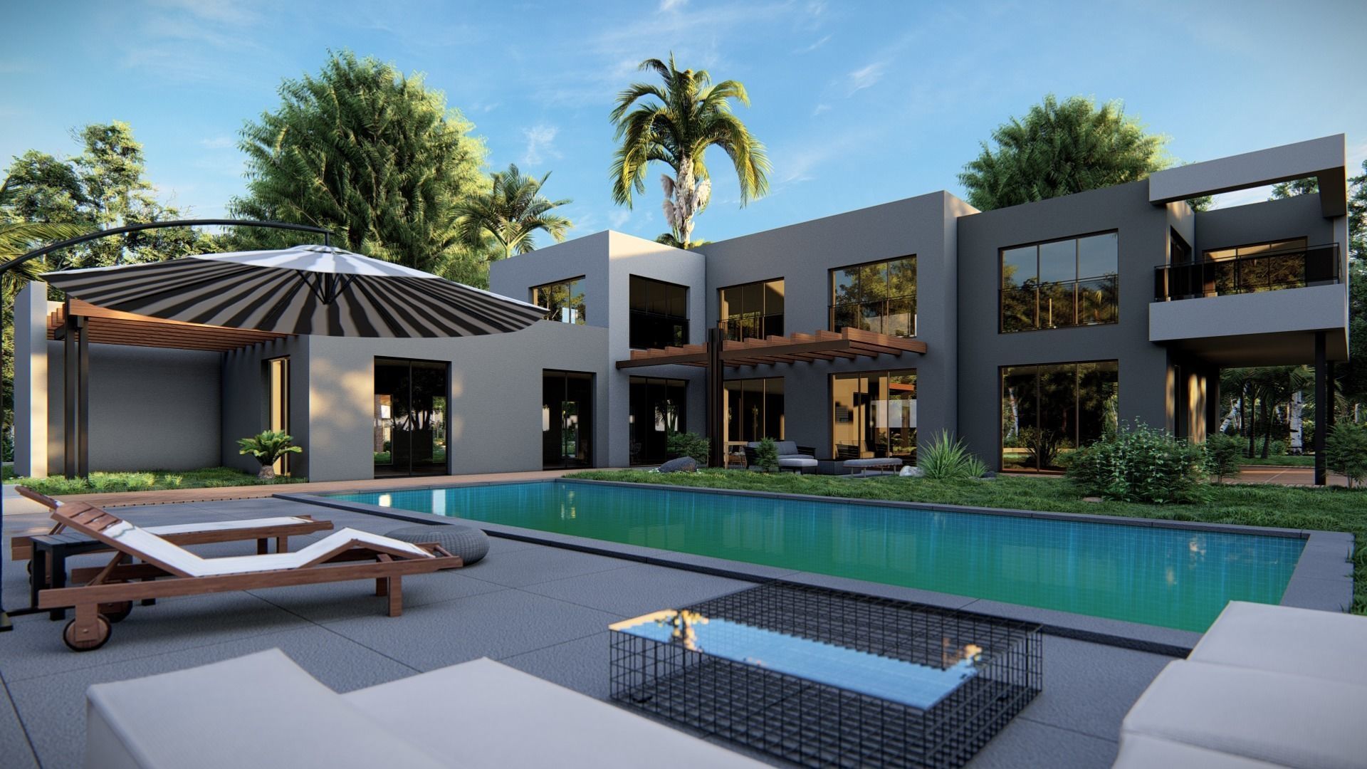 2 Storey Villa with Swimming Pool 3D model_2