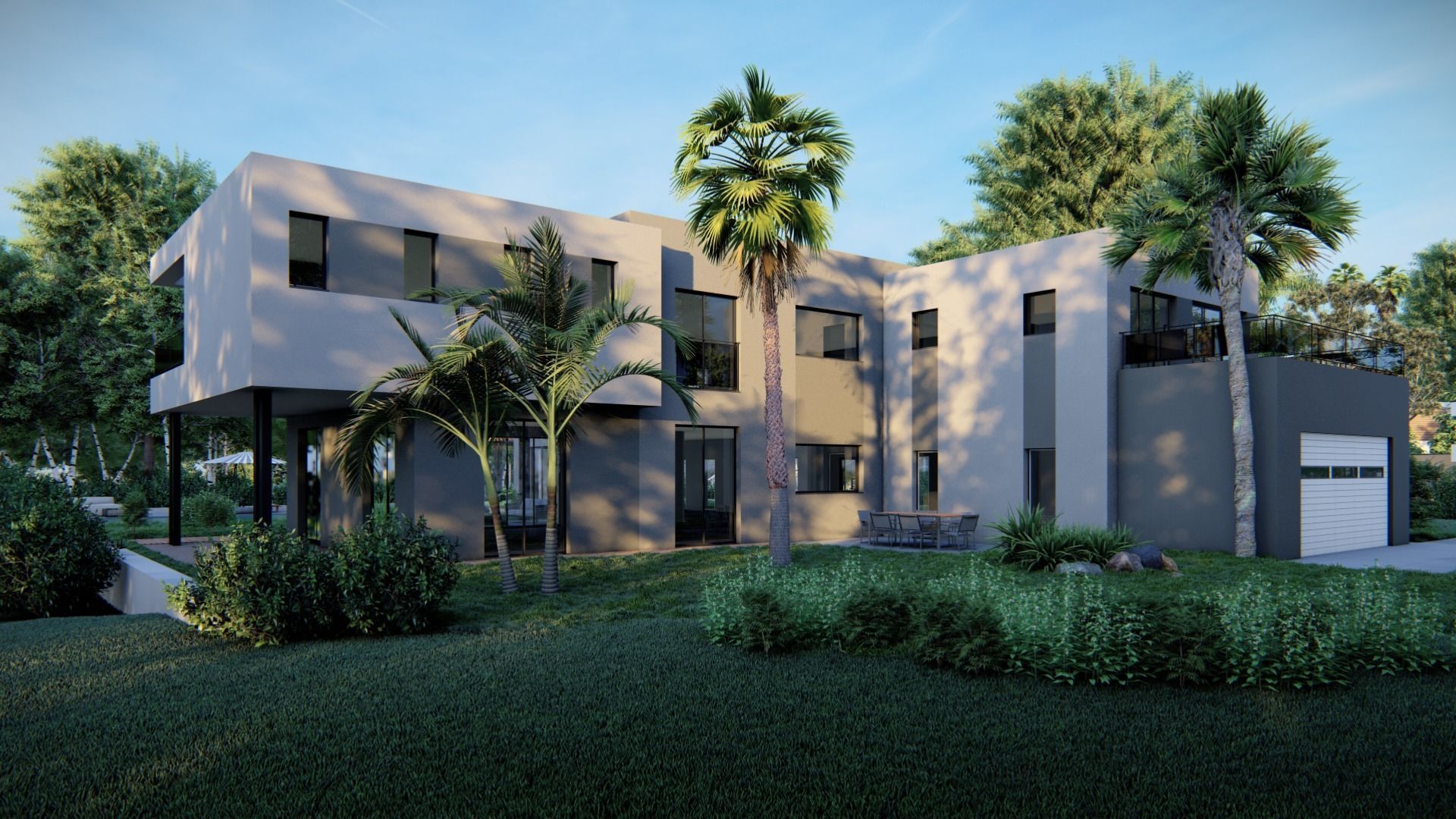 2 Storey Villa with Swimming Pool 3D model_1