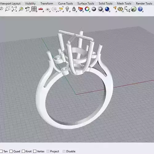 Gemstone and Diamond 3-Stone Ring 9x7 Oval Ring Size 9