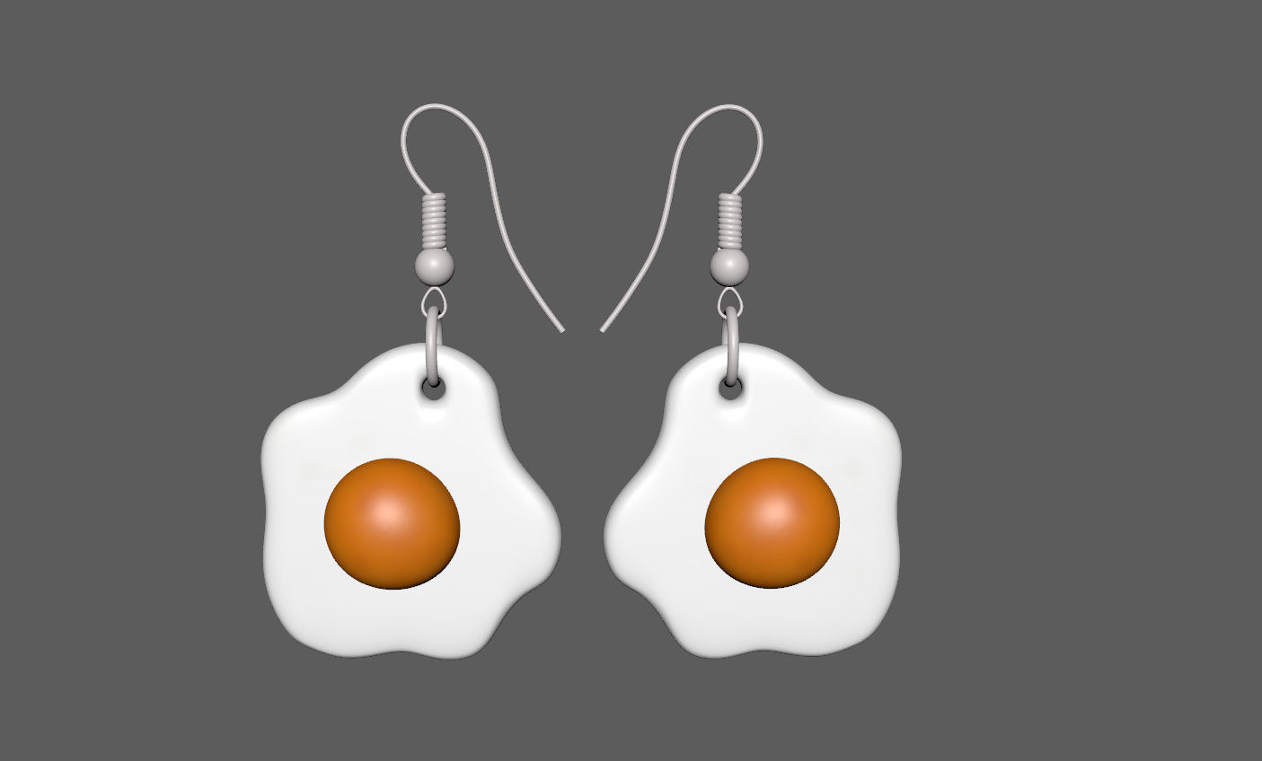 Fried eggs earrings ready for 3D printing 3D print model_3