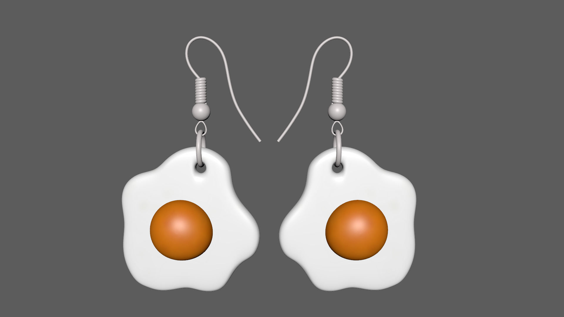 Fried eggs earrings ready for 3D printing 3D print model_13