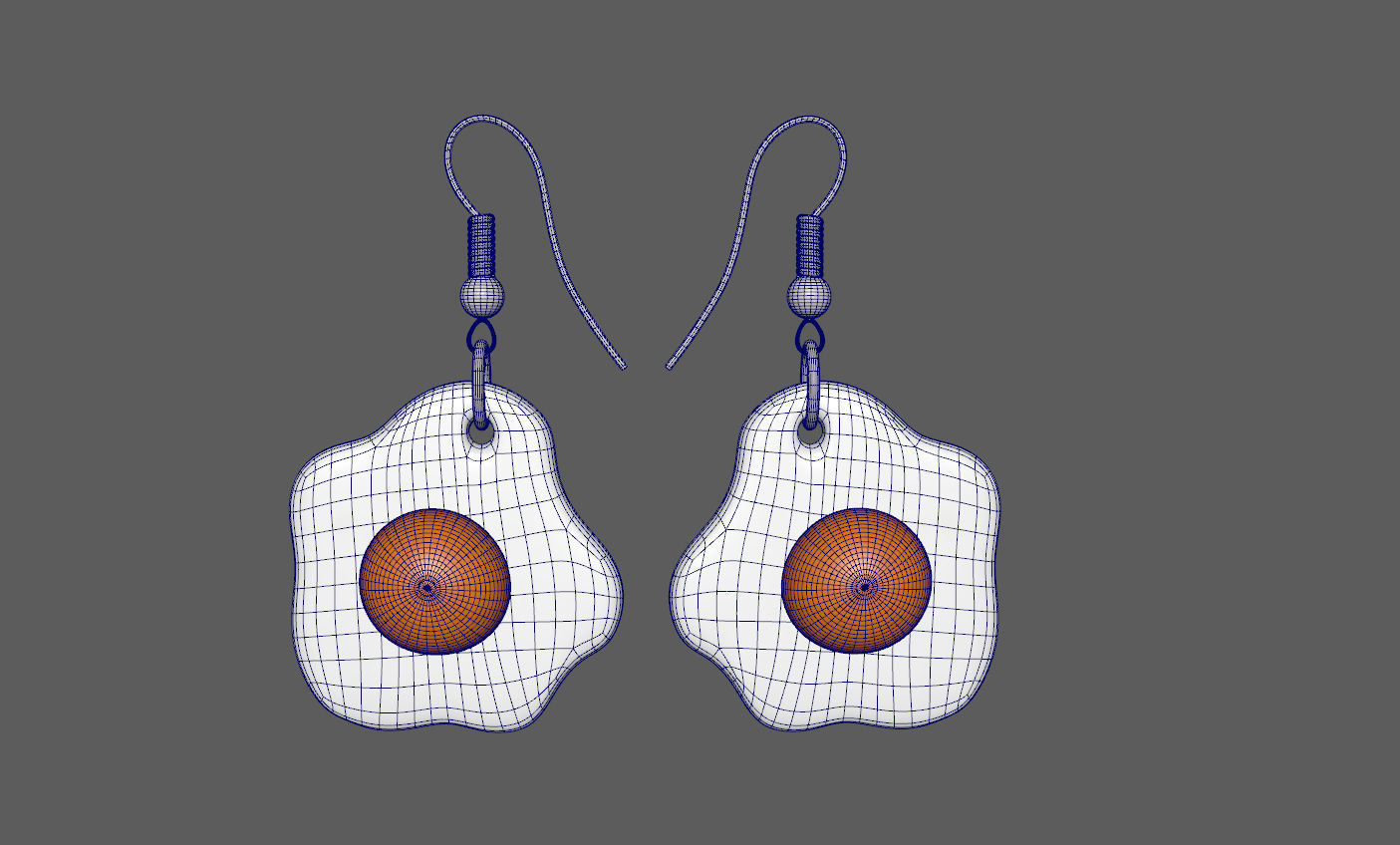 Fried eggs earrings ready for 3D printing 3D print model_4