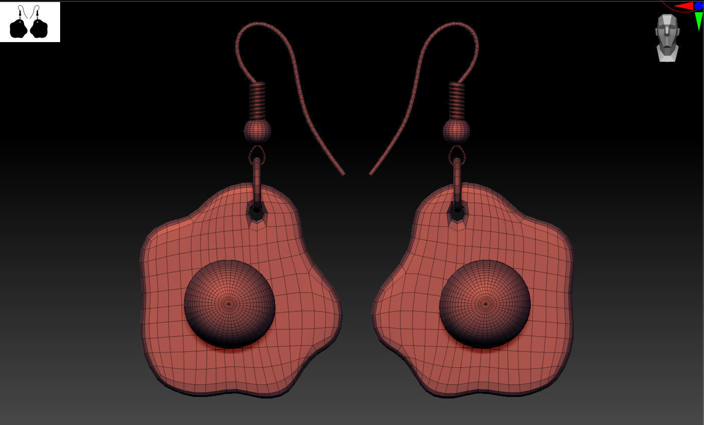 Fried eggs earrings ready for 3D printing 3D print model_2
