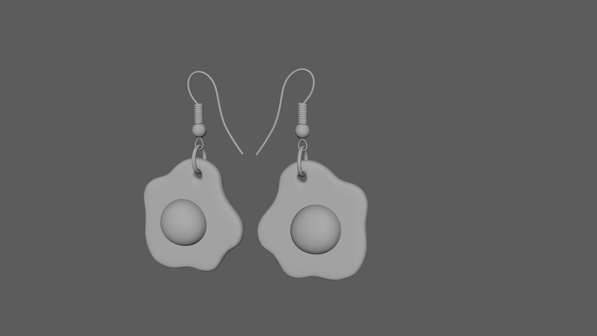 Fried eggs earrings ready for 3D printing 3D print model_16