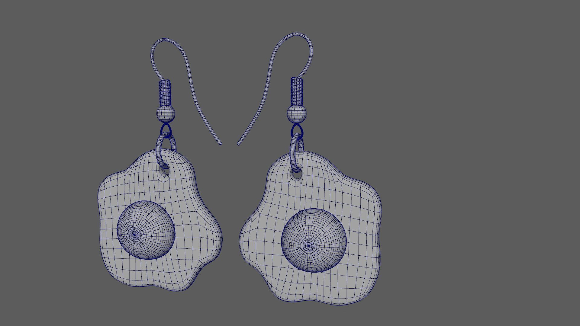 Fried eggs earrings ready for 3D printing 3D print model_17
