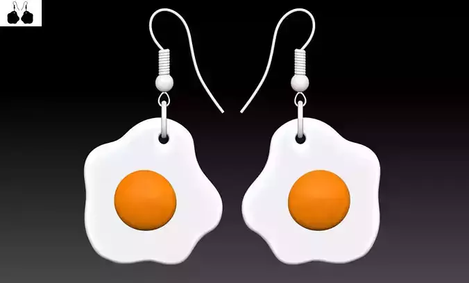 Fried eggs earrings ready for 3D printing