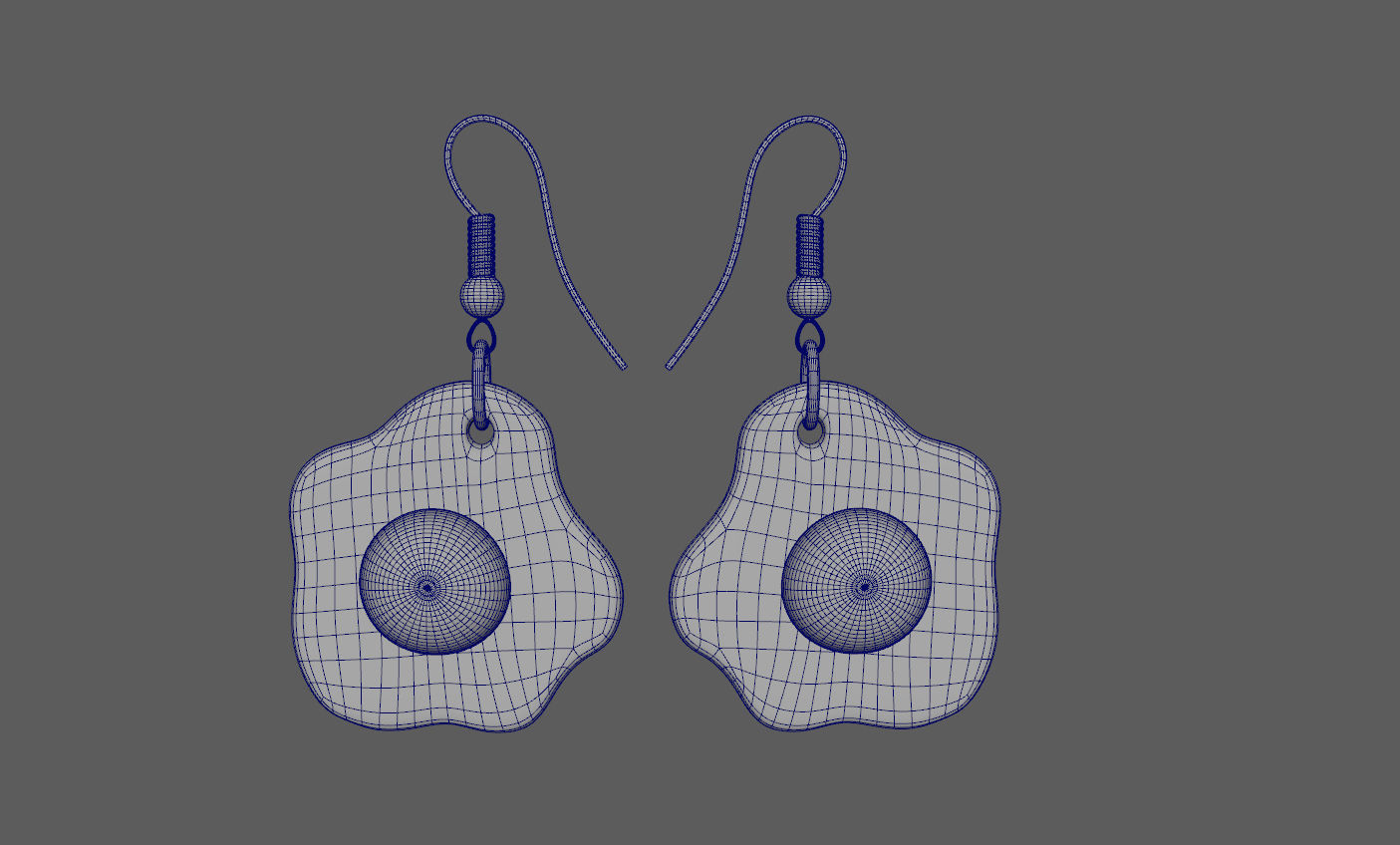Fried eggs earrings ready for 3D printing 3D print model_5