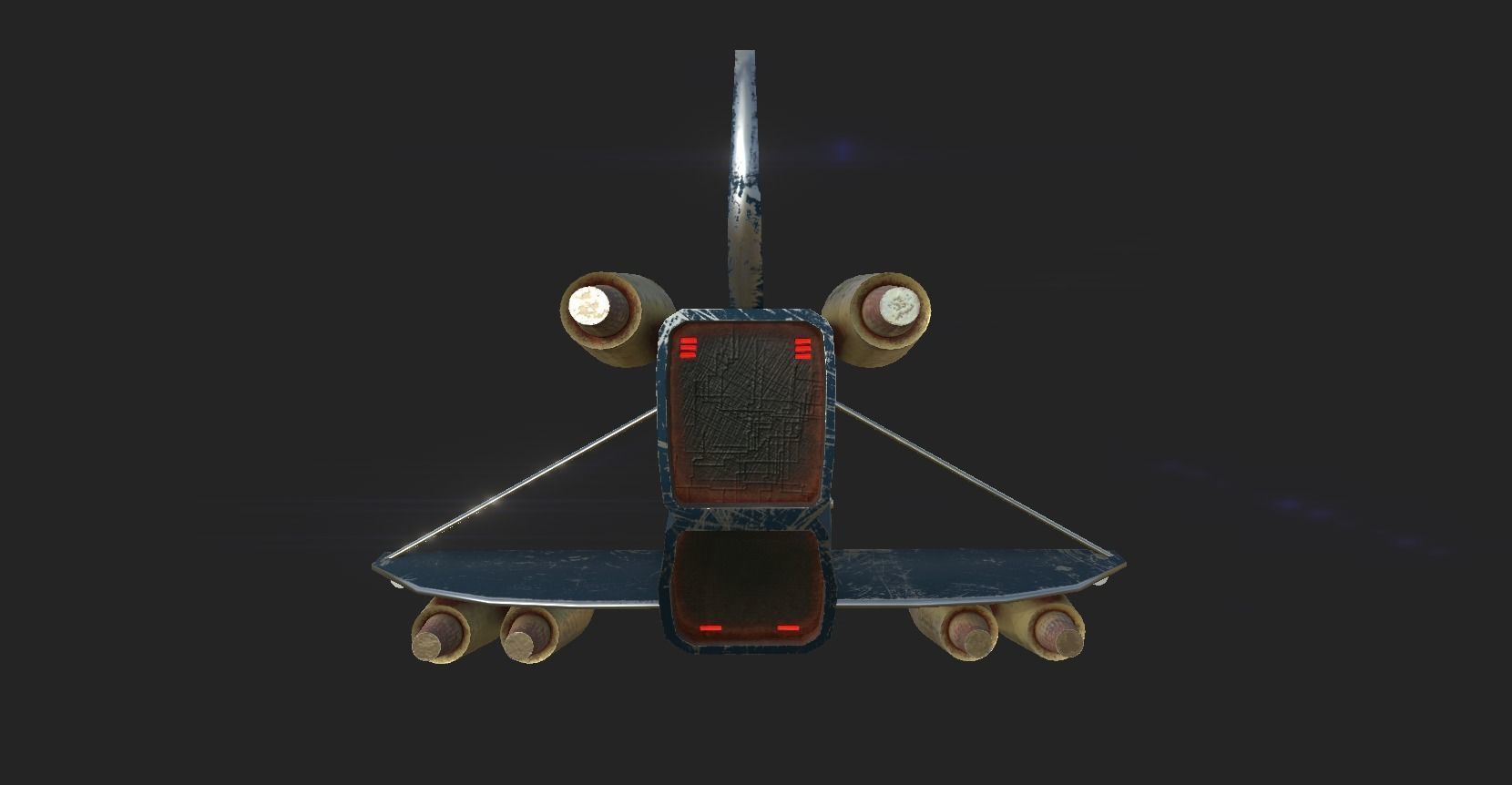 Aircraft Spaceship 02 - Futuristic Spacecraft Airship Low-poly 3D model_10