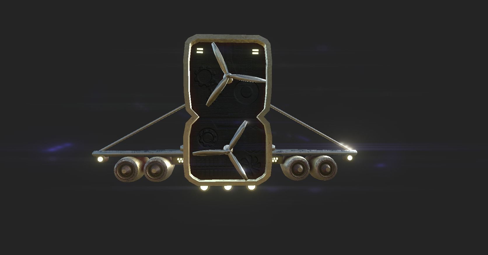 Aircraft Spaceship 02 - Futuristic Spacecraft Airship Low-poly 3D model_6