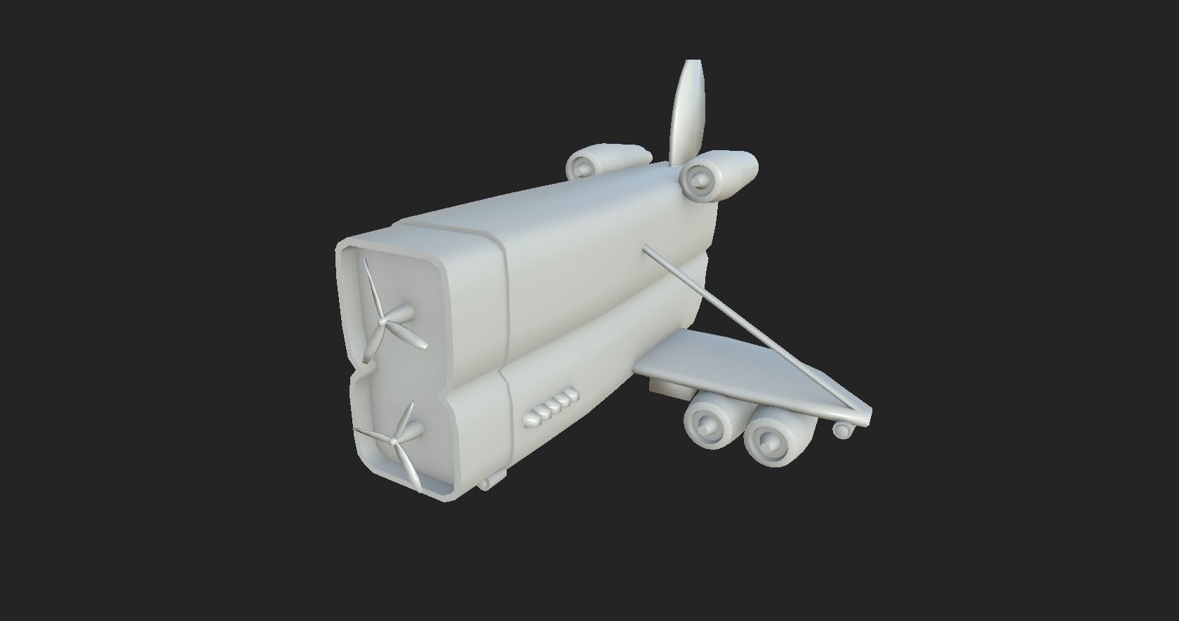 Aircraft Spaceship 02 - Futuristic Spacecraft Airship Low-poly 3D model_11