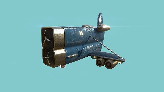 Aircraft Spaceship 02 - Futuristic Spacecraft Airship Low-poly 3D model