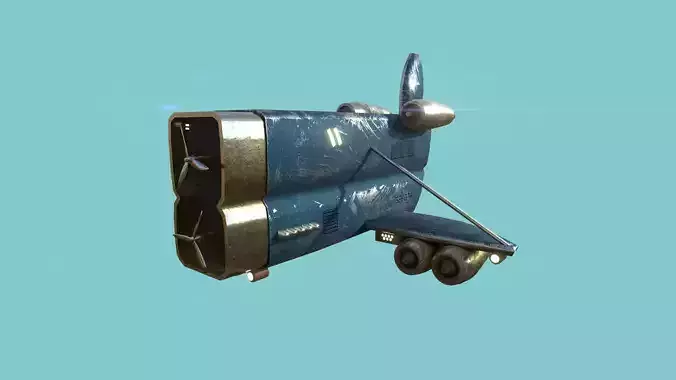 Aircraft Spaceship 02 - Futuristic Spacecraft Airship Low-poly 3D model