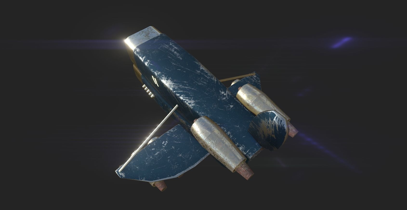 Aircraft Spaceship 02 - Futuristic Spacecraft Airship Low-poly 3D model_7