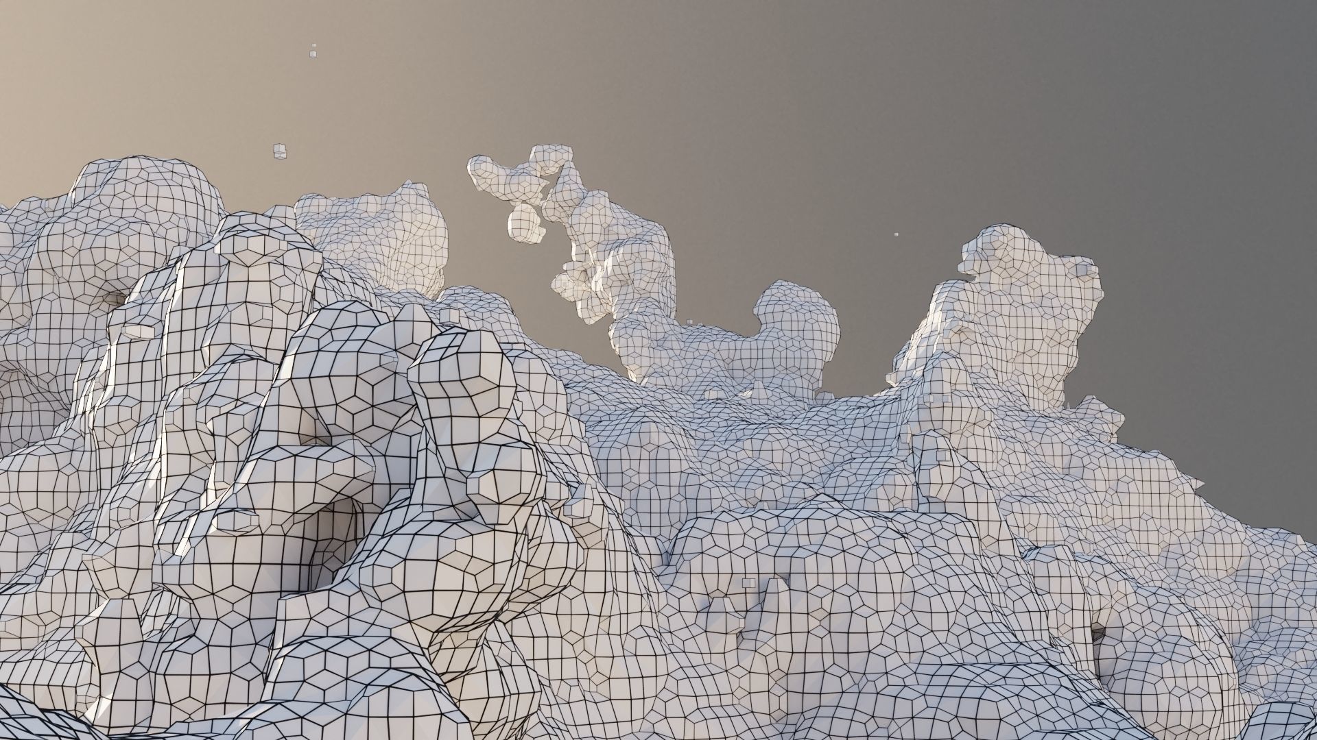 Cloud Polygon Blender 10 3D model_5