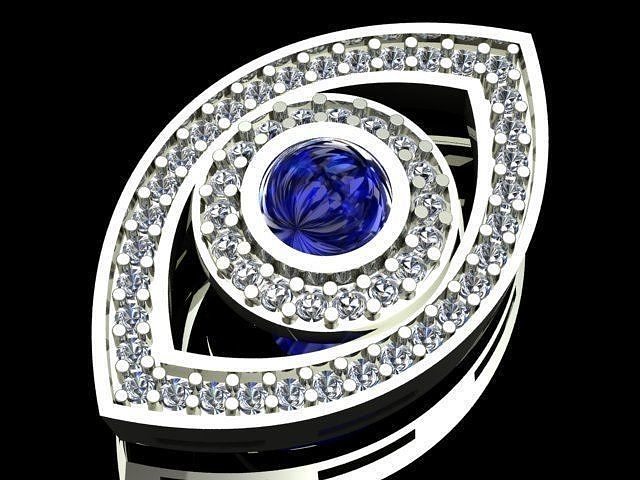 Symbolic Evil Eye Diamond Necklace  3D print model