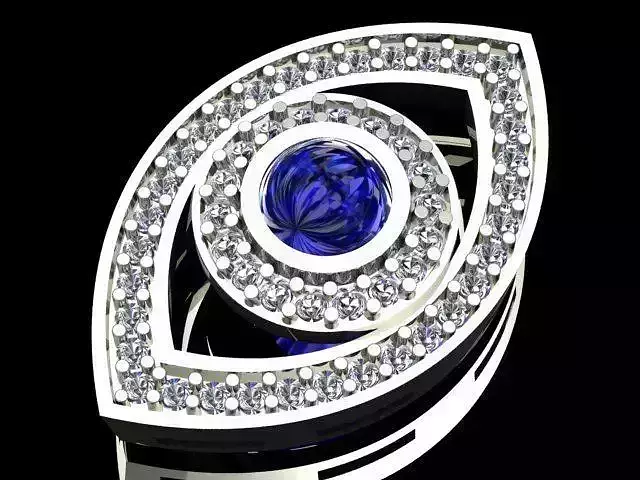 Symbolic Evil Eye Diamond Necklace  3D print model