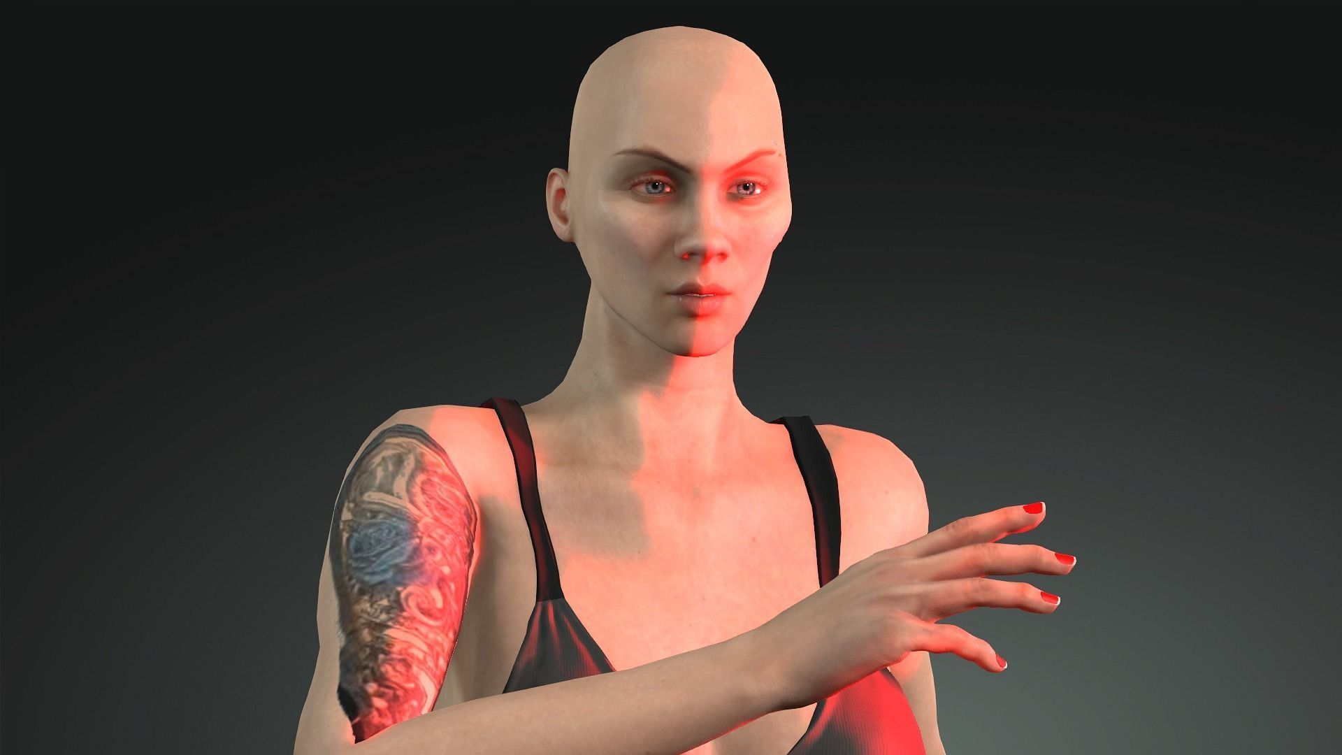 Melanie - 4K Animasyon For game Low-poly 3D model_4