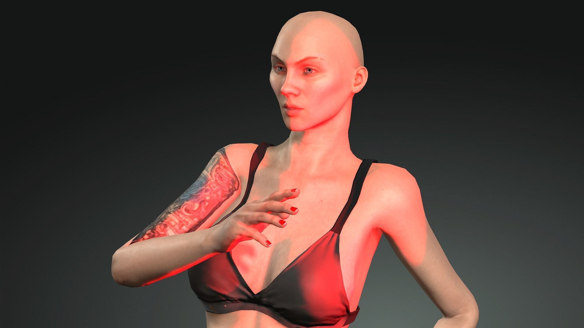 Melanie - 4K Animasyon For game Low-poly 3D model_3