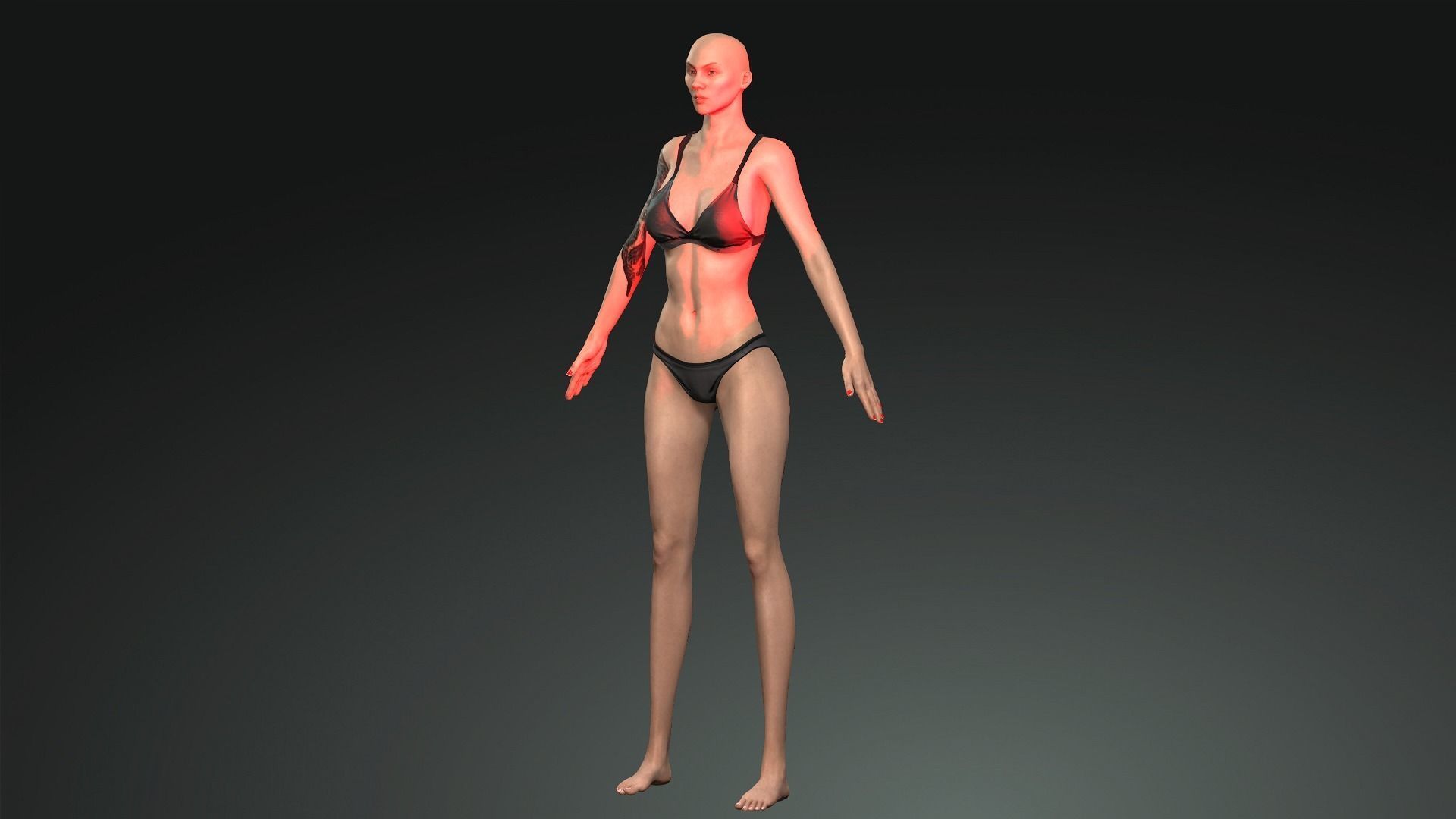 Melanie - 4K Animasyon For game Low-poly 3D model_2