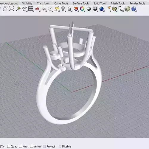 Gemstone and Diamond 3-Stone Ring 9x7 Oval Ring