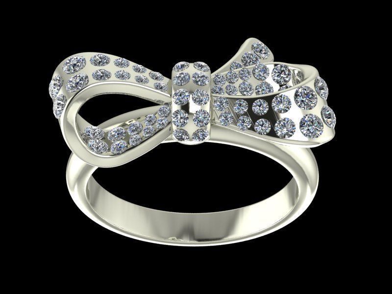 Bow tie ring 3D print model_3