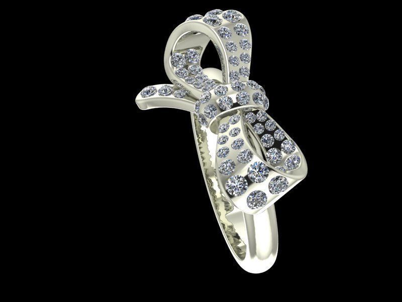 Bow tie ring 3D print model_4