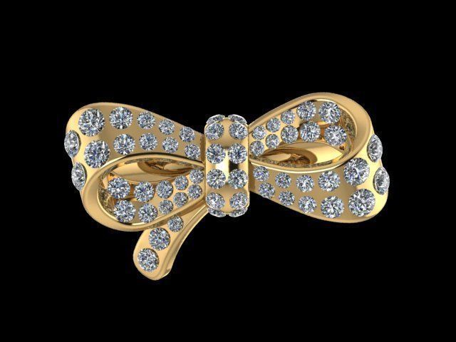 Bow tie ring 3D print model_2