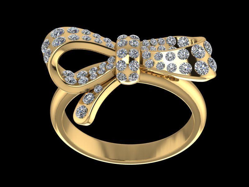 Bow tie ring 3D print model_1