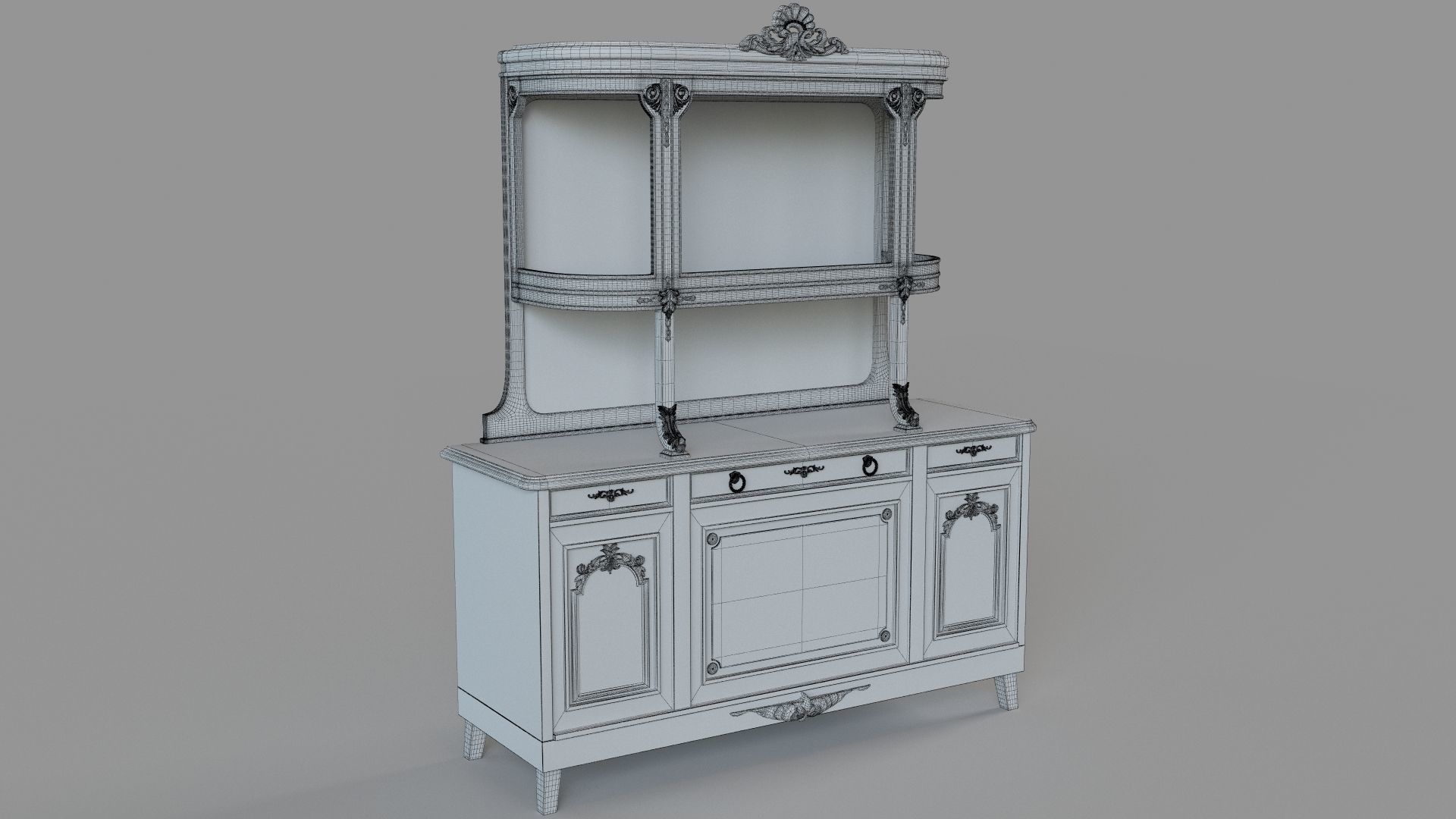 Antique Cabinet 3D model_4