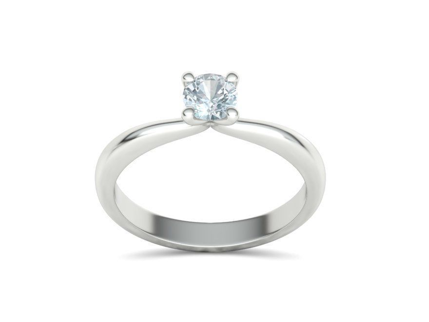 Solitaire Ring 4Claw design 5mm Stone 3dmodel 3D print model_9